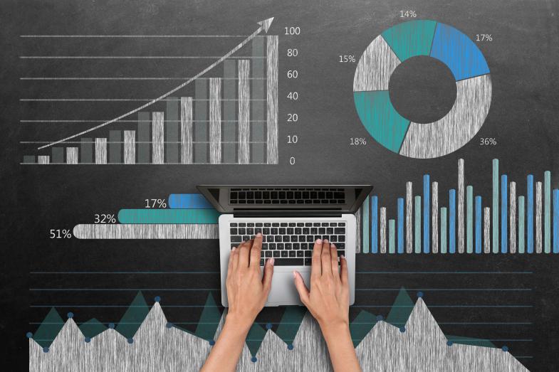 keyboard and graphs